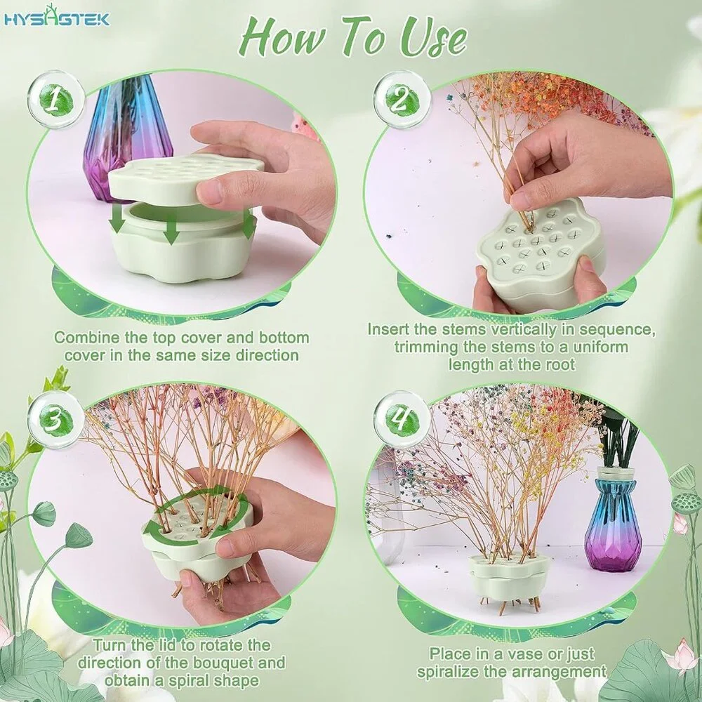 Silicone Stem Holder for Flowers Mint Green Flower Holder Vase